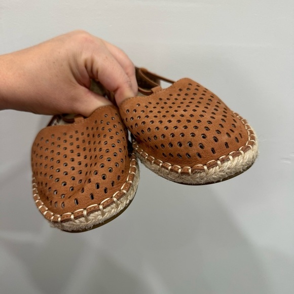 Eileen Fisher Lee 2 Almond Toe Perforated Suede Flat Espadrille Brown Size 5.5 - Picture 5 of 9